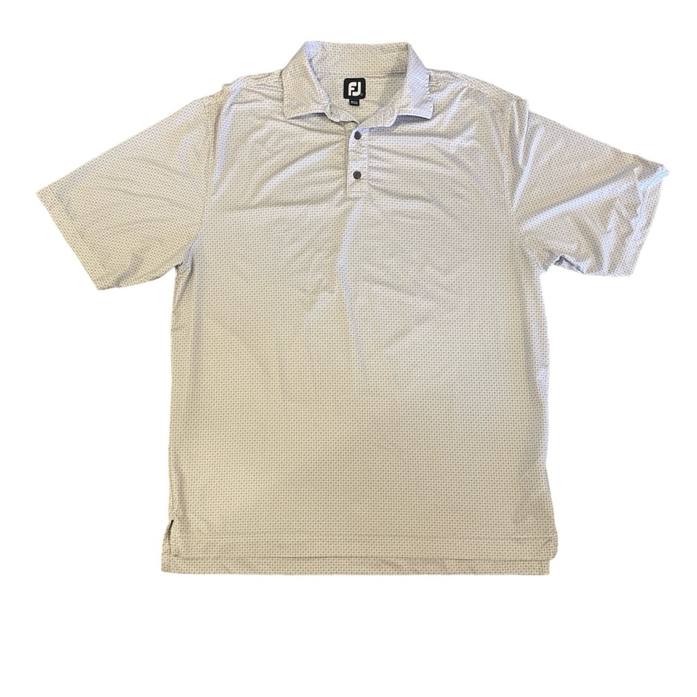 FootJoy Golf Polo Shirt Mens Large Geo Print Performance Short Sleeve Size Large